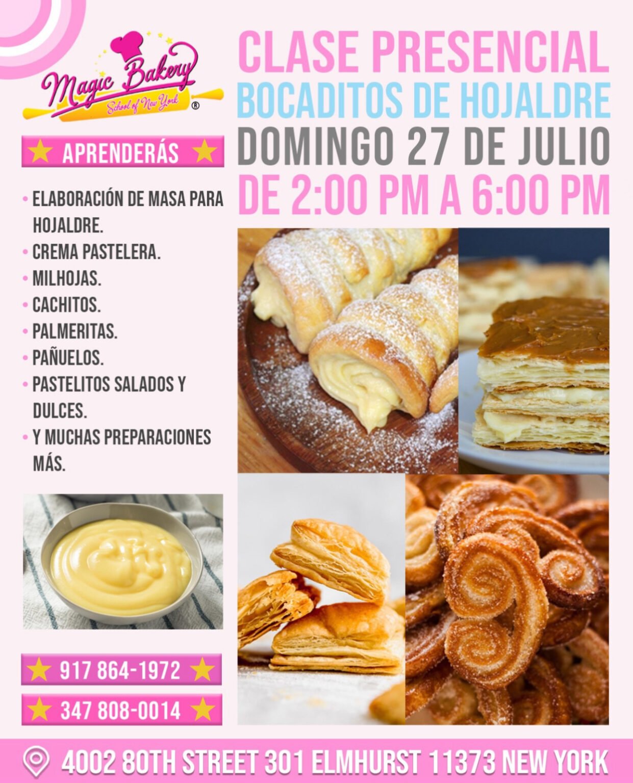 Clase de Bocaditos de Hojaldre en Nueva York – Presencial