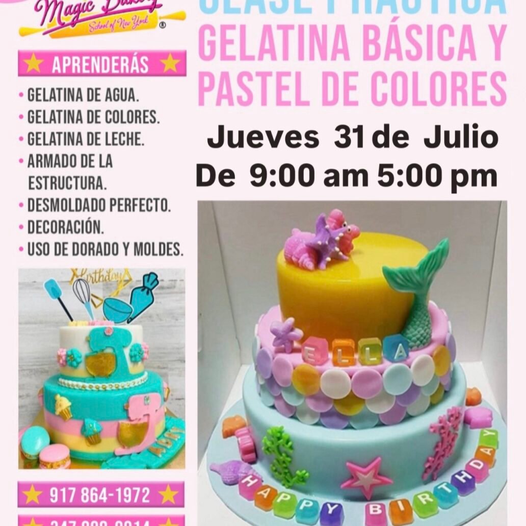Clase Práctica Gelatina Básica y Pastel de Colores