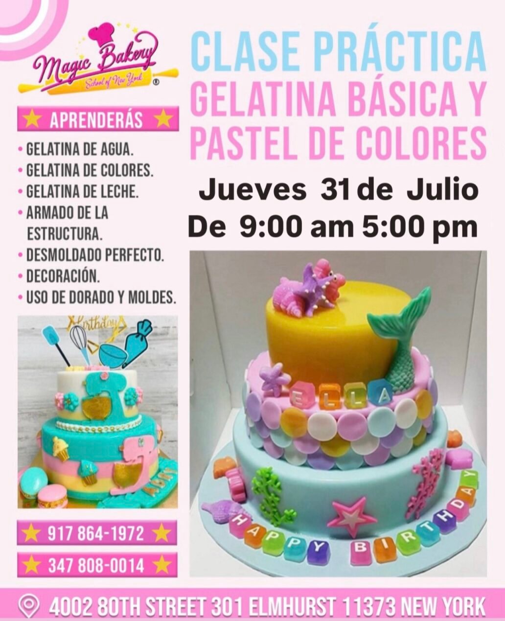Clase Práctica Gelatina Básica y Pastel de Colores