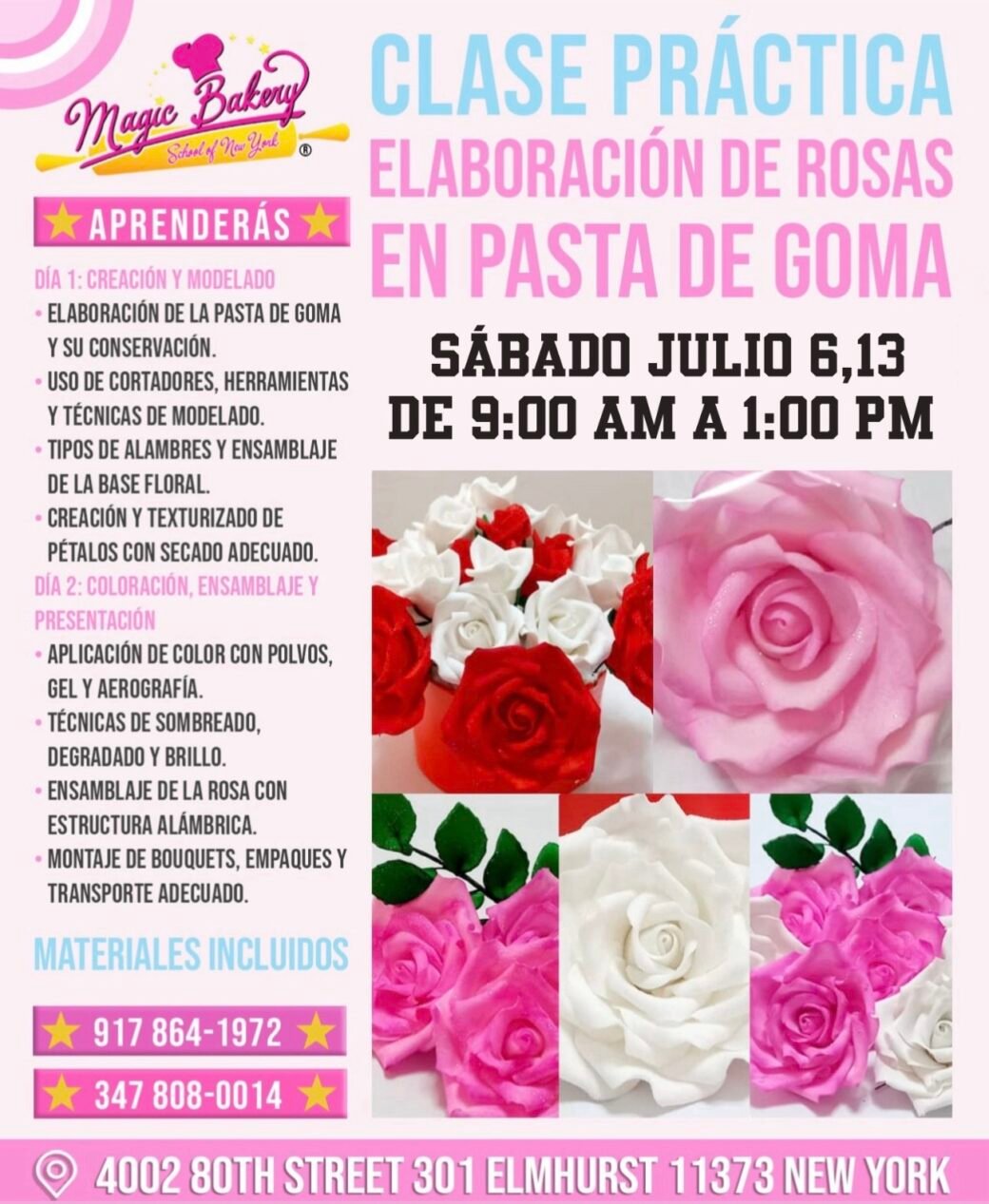 CLASE DE ELABORACIÓN DE ROSAS EN PASTA DE GOMA