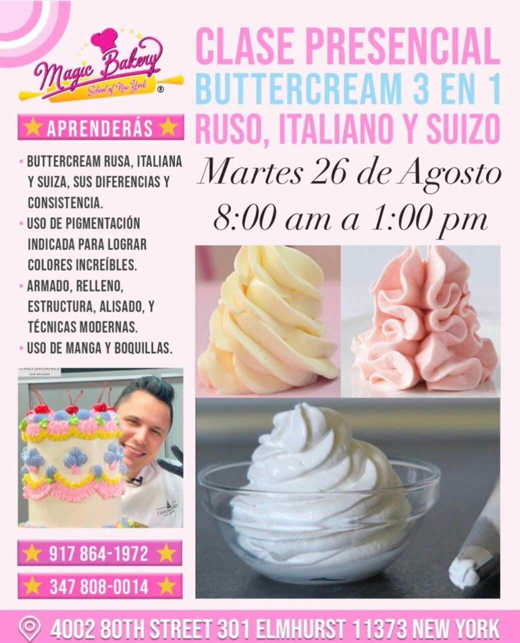 Clase Presencial Buttercream 3 Tipos de Buttercream
