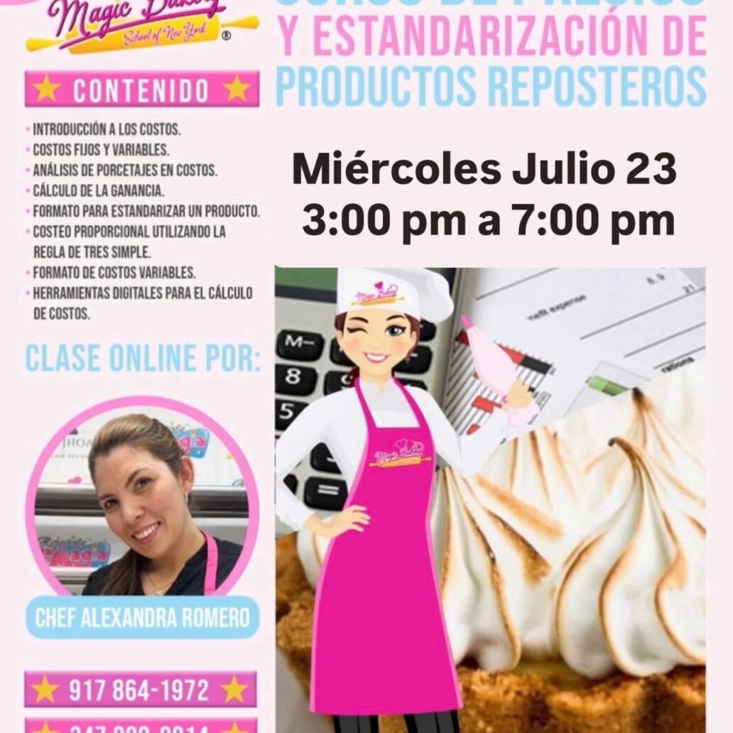 CURSOS DE PRECIOS Y ESTANDARIZACION DE PRODUCTOS REPOSTERIA