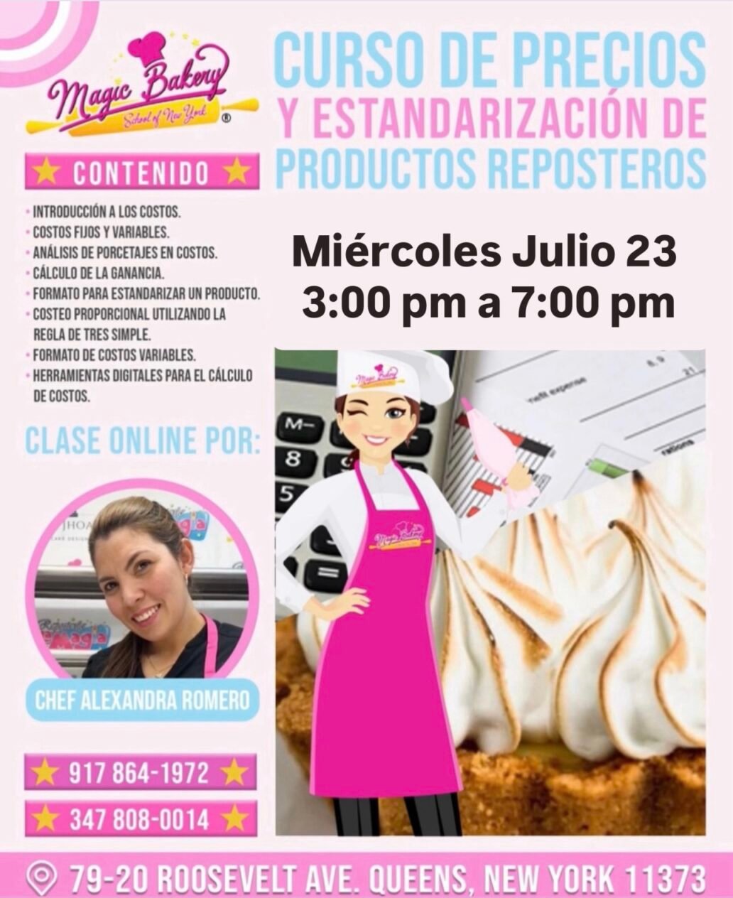 CURSOS DE PRECIOS Y ESTANDARIZACION DE PRODUCTOS REPOSTERIA