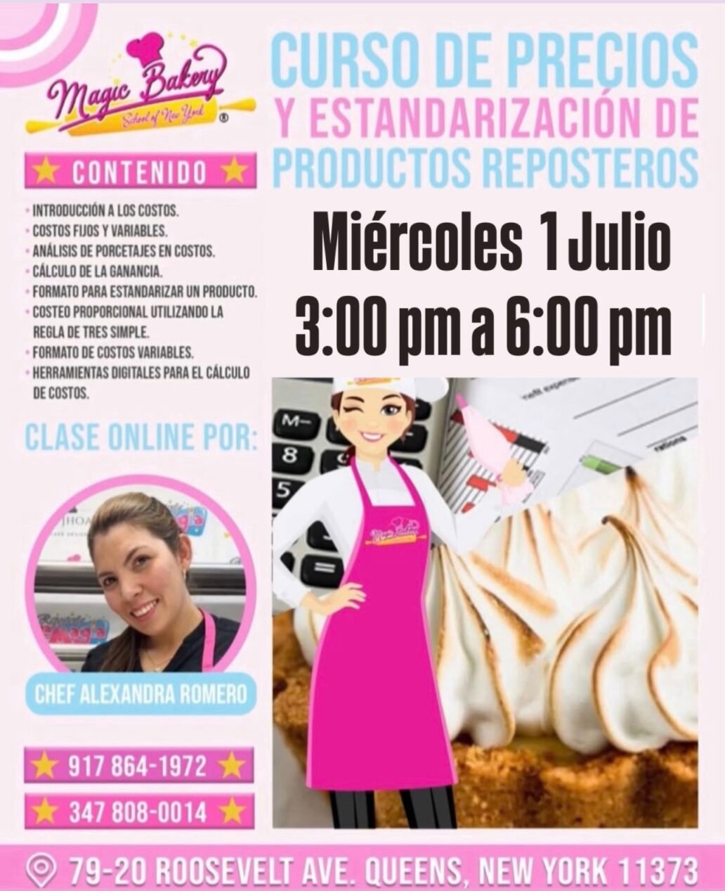 CURSOS DE PRECIOS Y ESTANDARIZACION DE PRODUCTOS REPOSTERIA