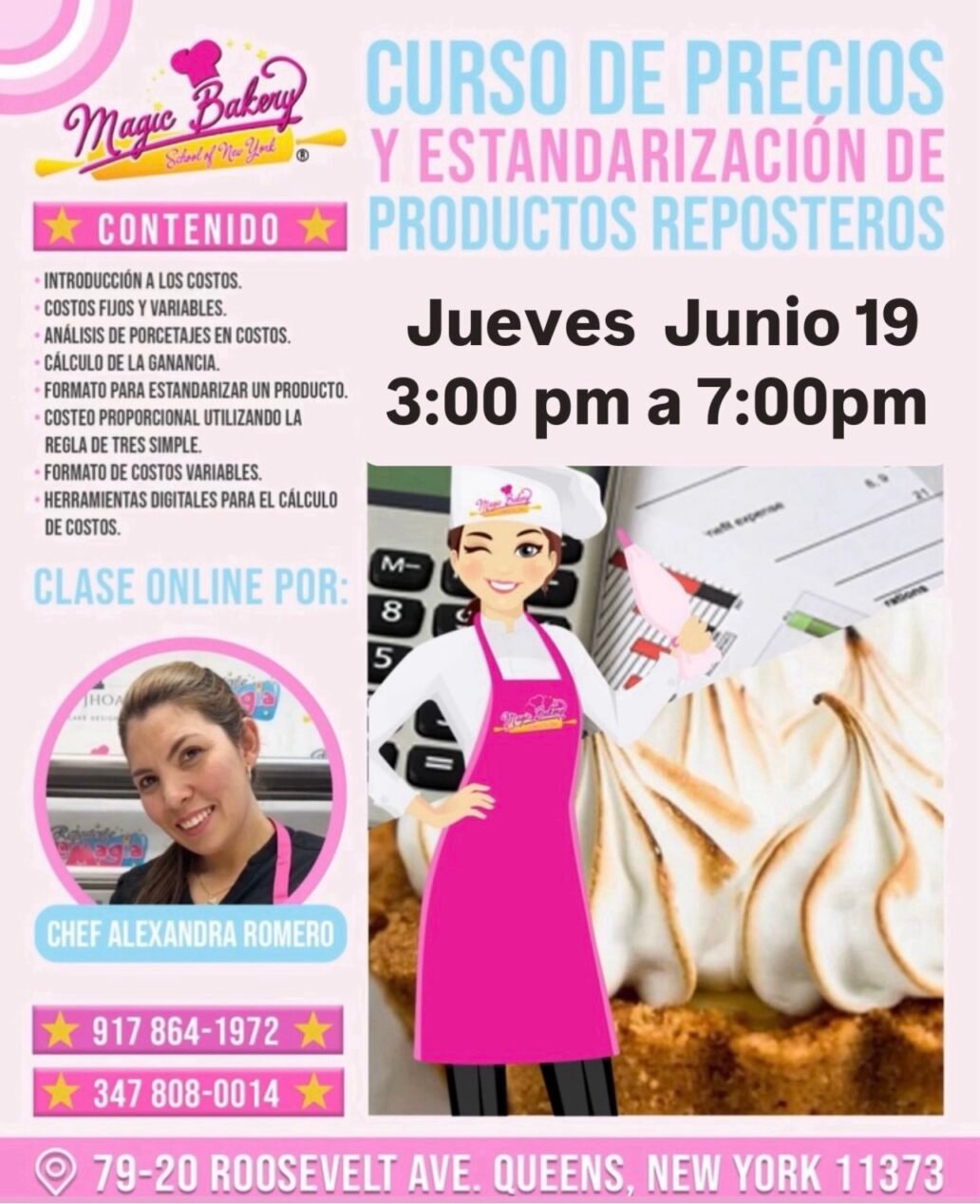 CURSOS DE PRECIOS Y ESTANDARIZACION DE PRODUCTOS REPOSTERIA