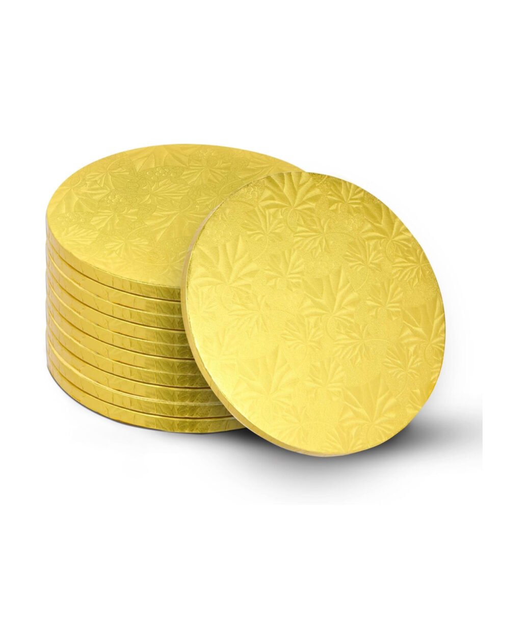 Base Reforzada para Tortas – Cake Drum Dorado Redondo De 8 Pulgadas