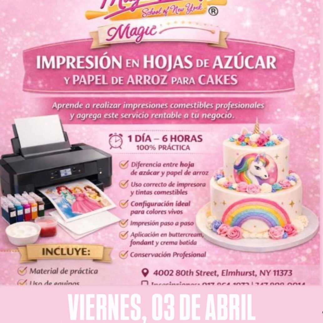IMPRESIÓN EN HOJAS DE AZÚCAR Y PAPEL DE ARROZ PARA CAKES