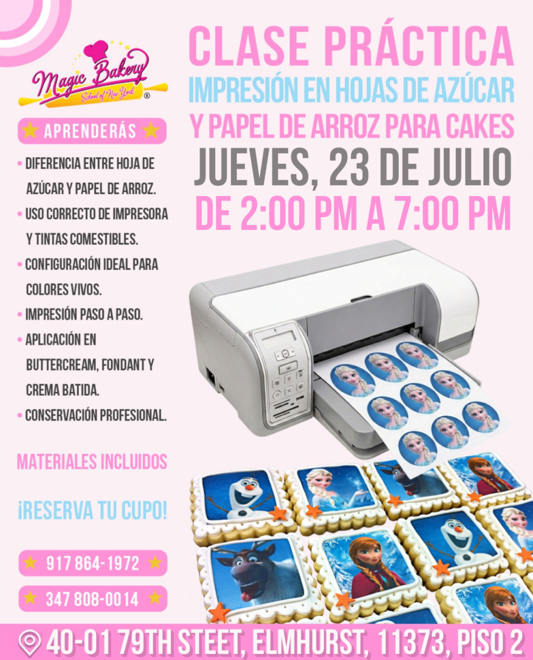 IMPRESIÓN EN HOJAS DE AZÚCAR Y PAPEL DE ARROZ PARA CAKES