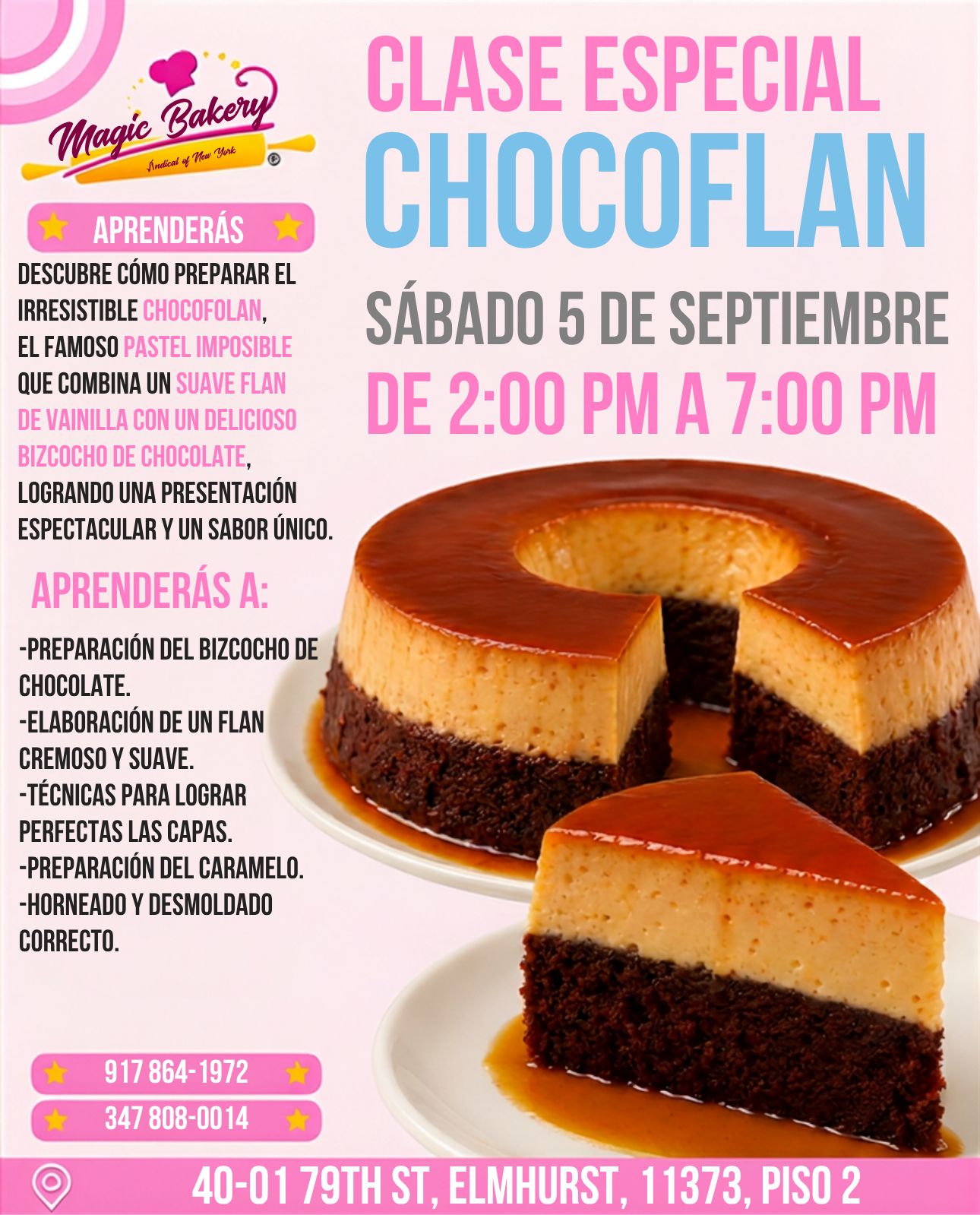 Clase de Chocoflan en Nueva York Septiembre