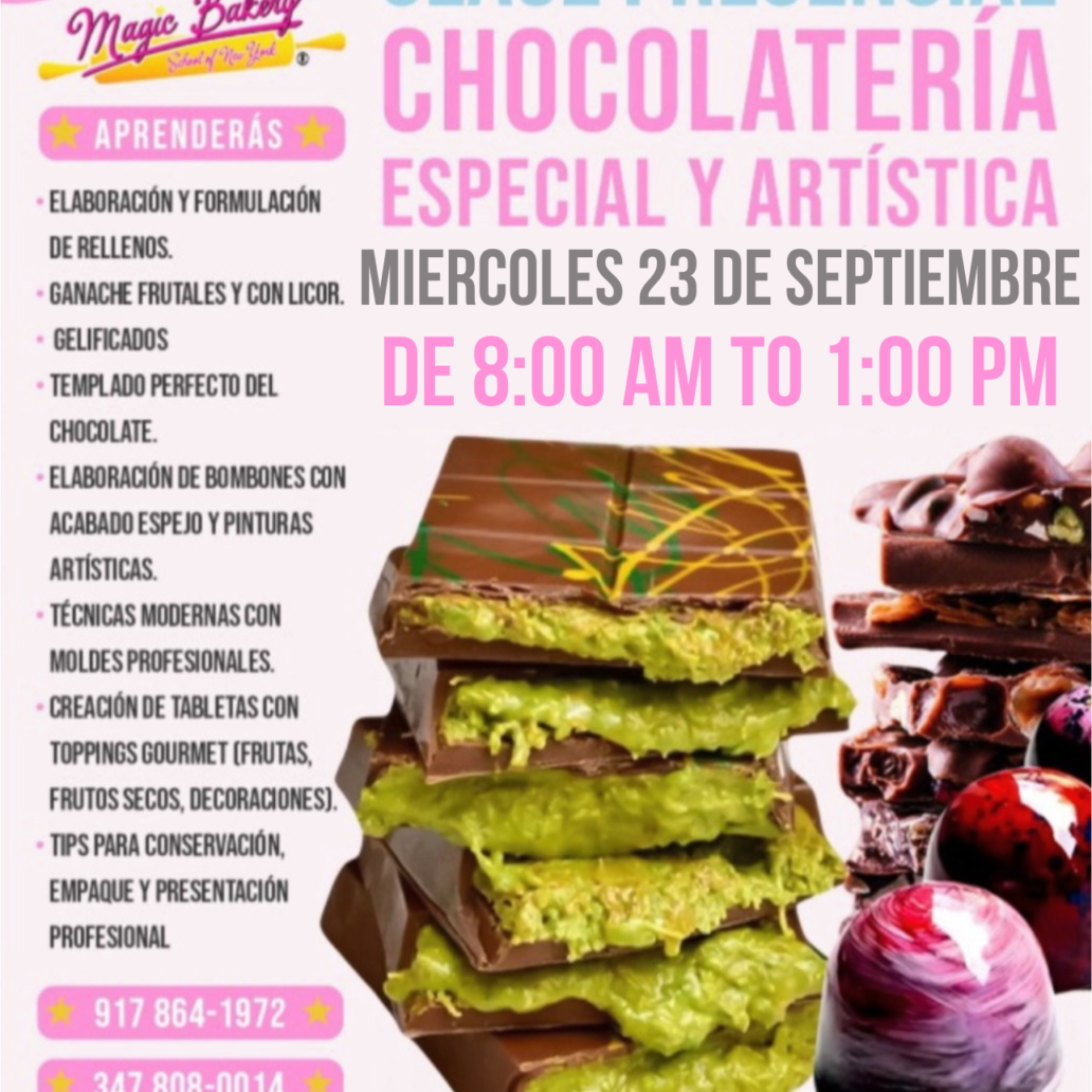 Clase de Chocolatería Especial y Artística Septiembre