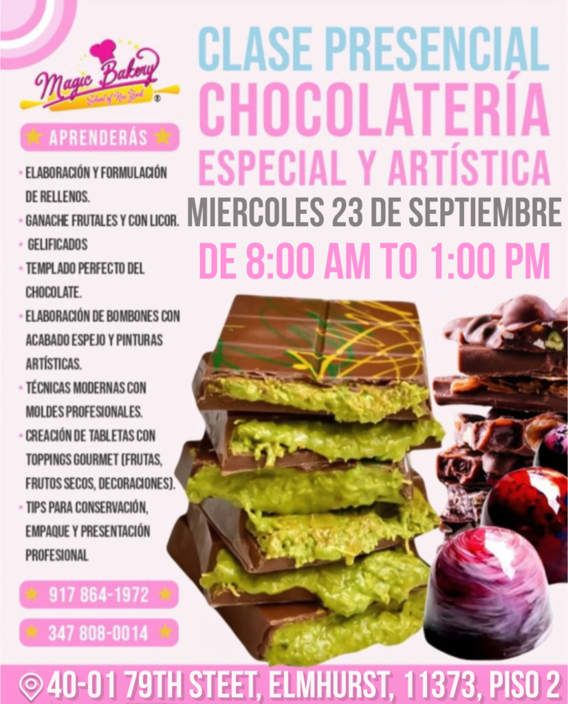 Clase de Chocolatería Especial y Artística Septiembre