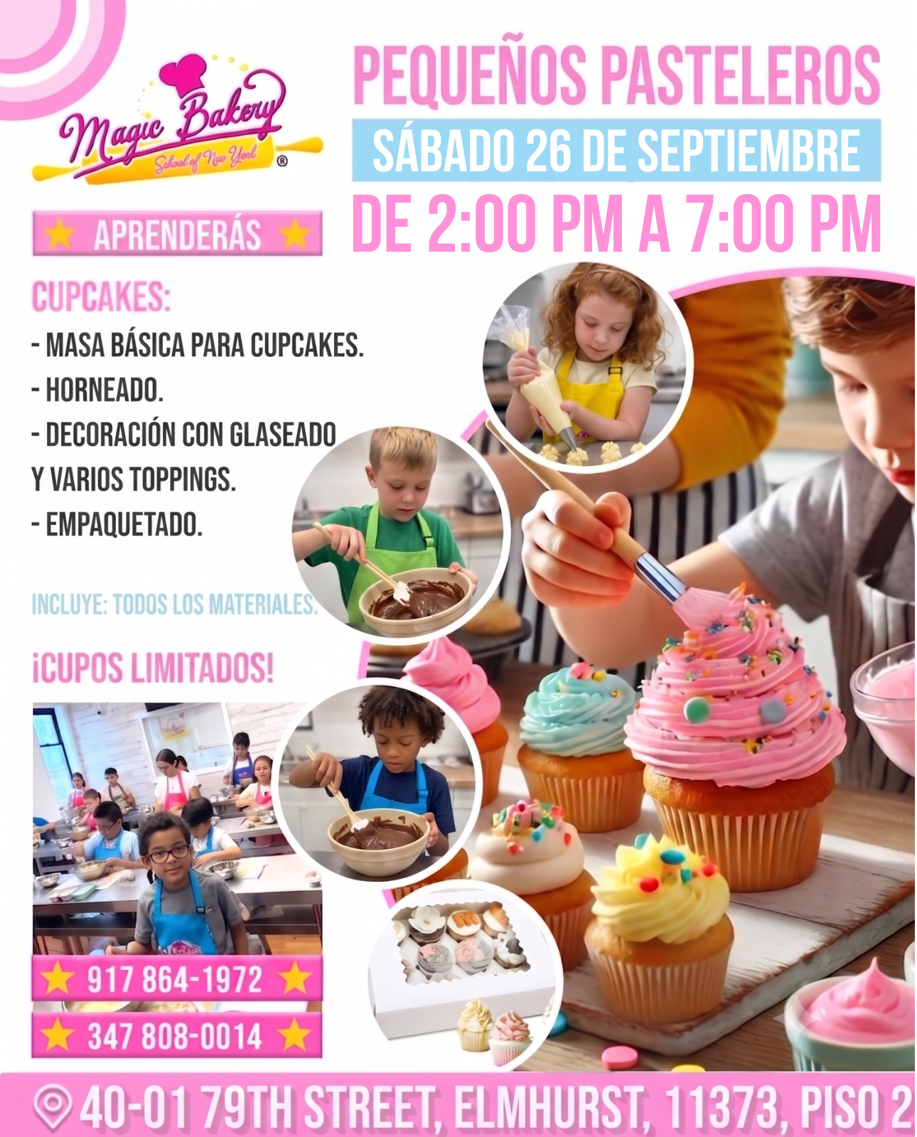 Clase de Cupcakes para Niños Septiembre