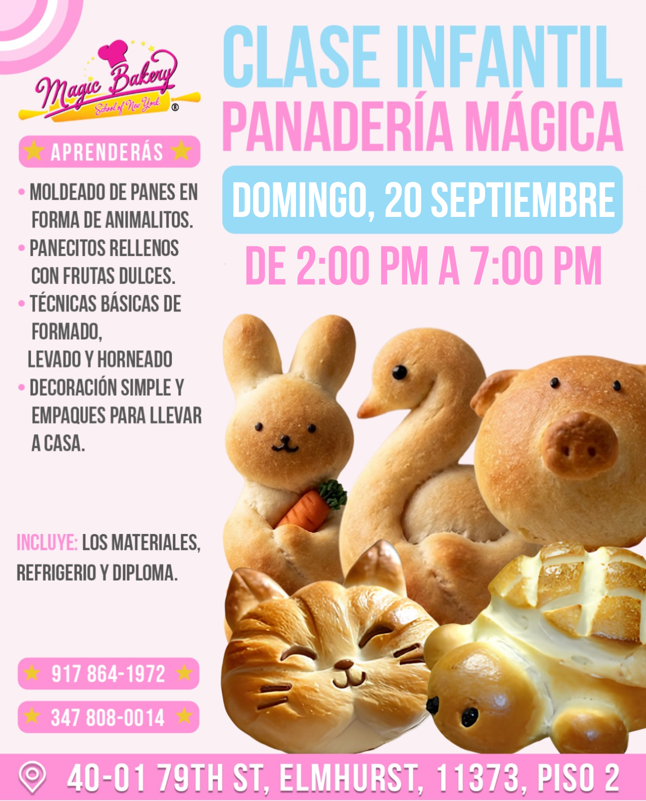 Clase de Panadería para Niños Septiembre