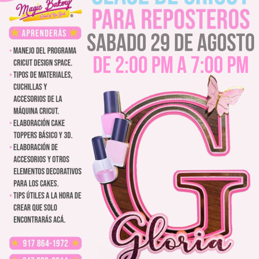 Clase  Básica Cricut para Reposteros Agosto