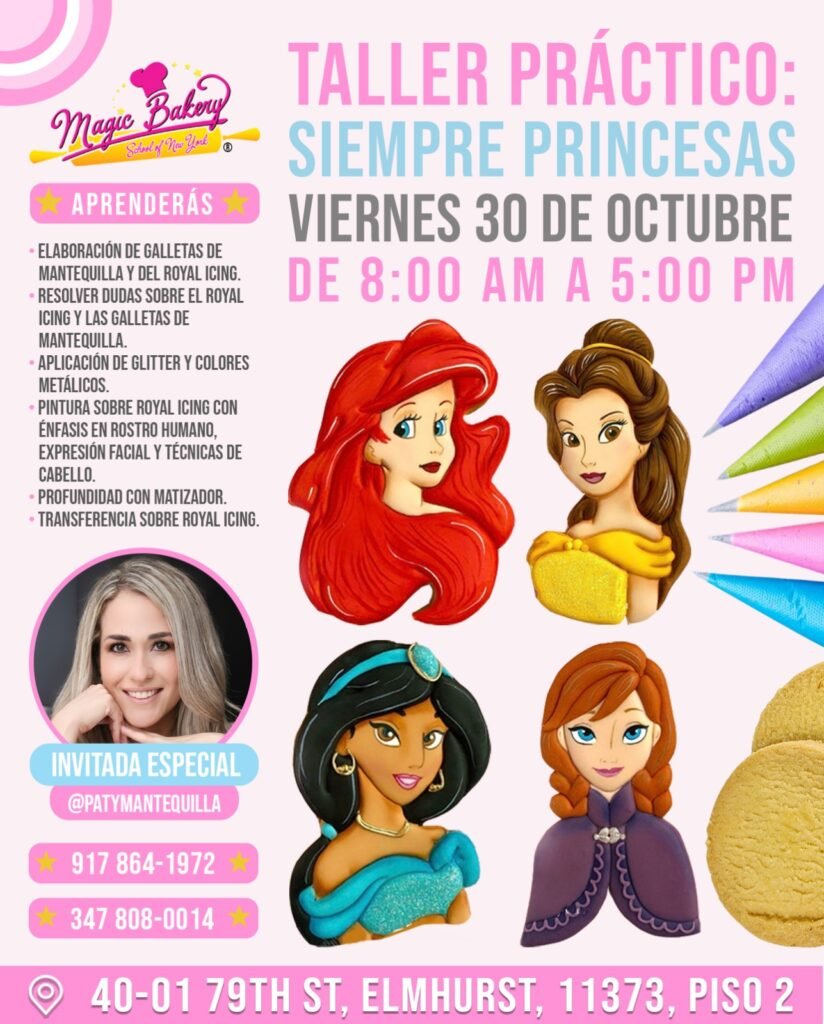 Curso de Galletas Decoradas de Princesas en Nueva York