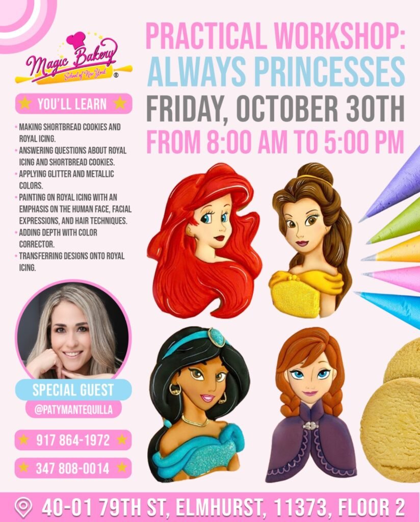 Curso de Galletas Decoradas de Princesas en Nueva York