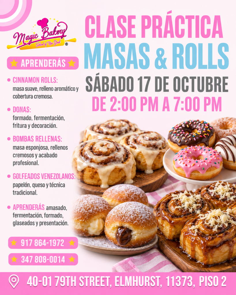 Clase Práctica de Masas & Rolls en New York Octubre