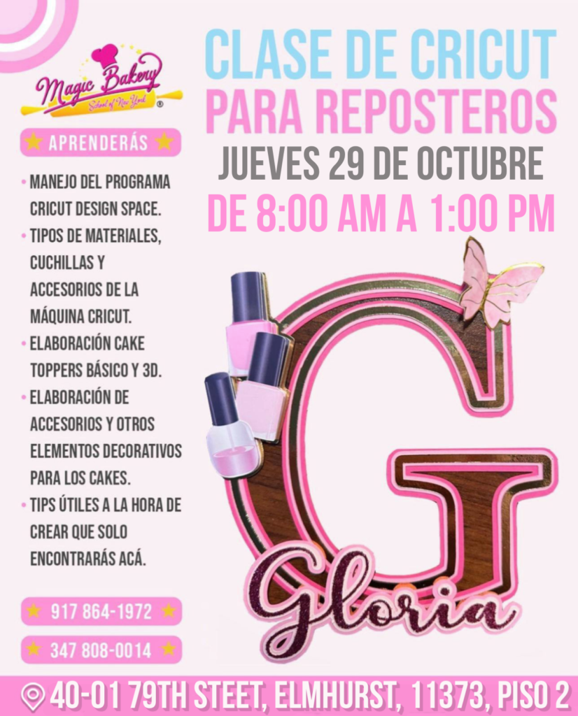 Clase de Cricut para Reposteros Octubre