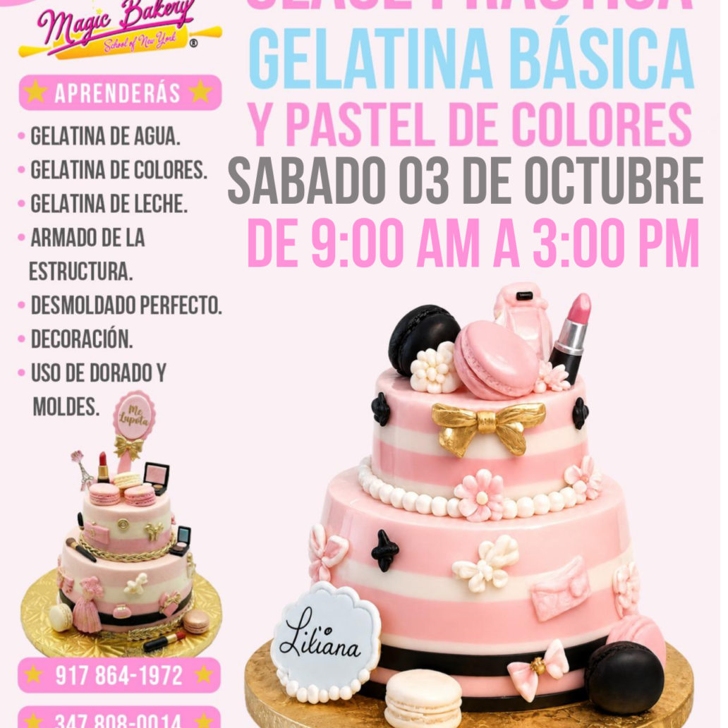 Clase Práctica de Gelatina Básica y Pastel de Colores Octubre