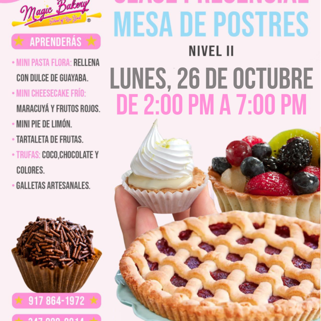 Clase Presencial: Mesa de Postres Nivel II Octubre