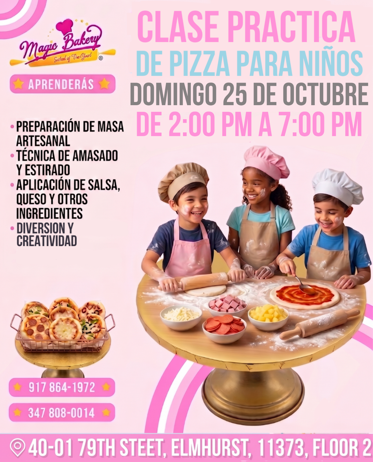 Clase Práctica de Pizza para Niños Octubre