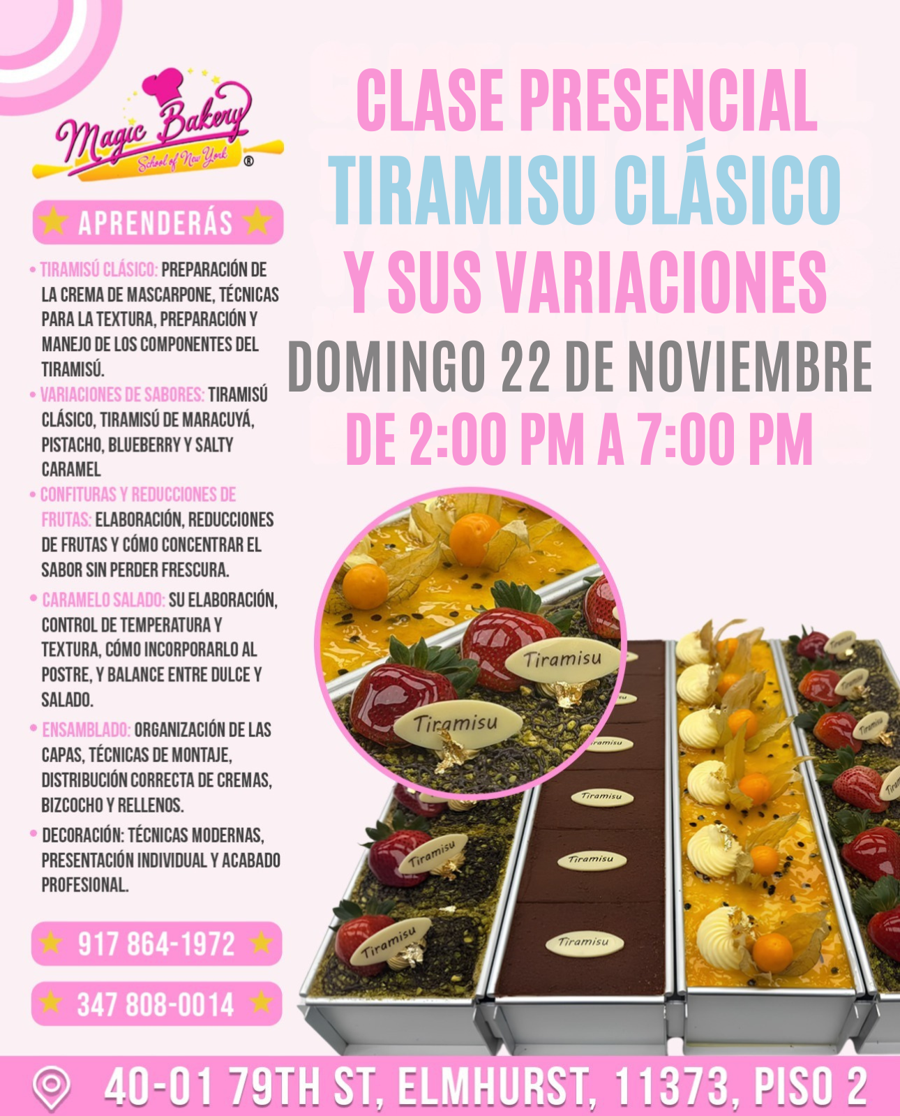 CLASE PRESENCIAL: TIRAMISÚ CLÁSICO Y SUS VARIACIONES NOVIEMBRE