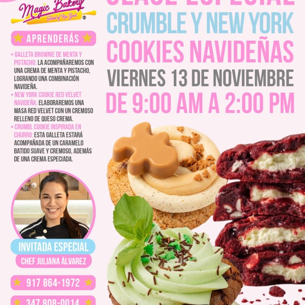 CLASE ESPECIAL: CRUMBLE & NEW YORK COOKIES NAVIDEÑAS NOVIEMBRE