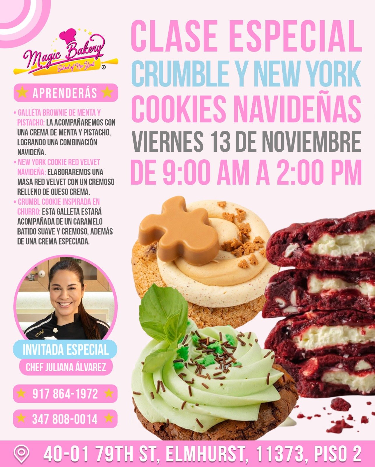 CLASE ESPECIAL: CRUMBLE & NEW YORK COOKIES NAVIDEÑAS NOVIEMBRE