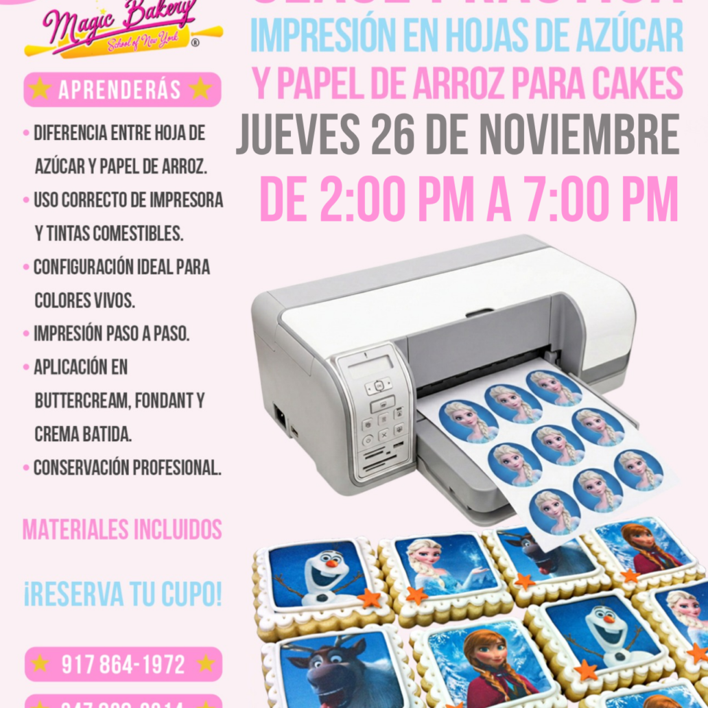 Clase de Impresión Comestible en New York Noviembre