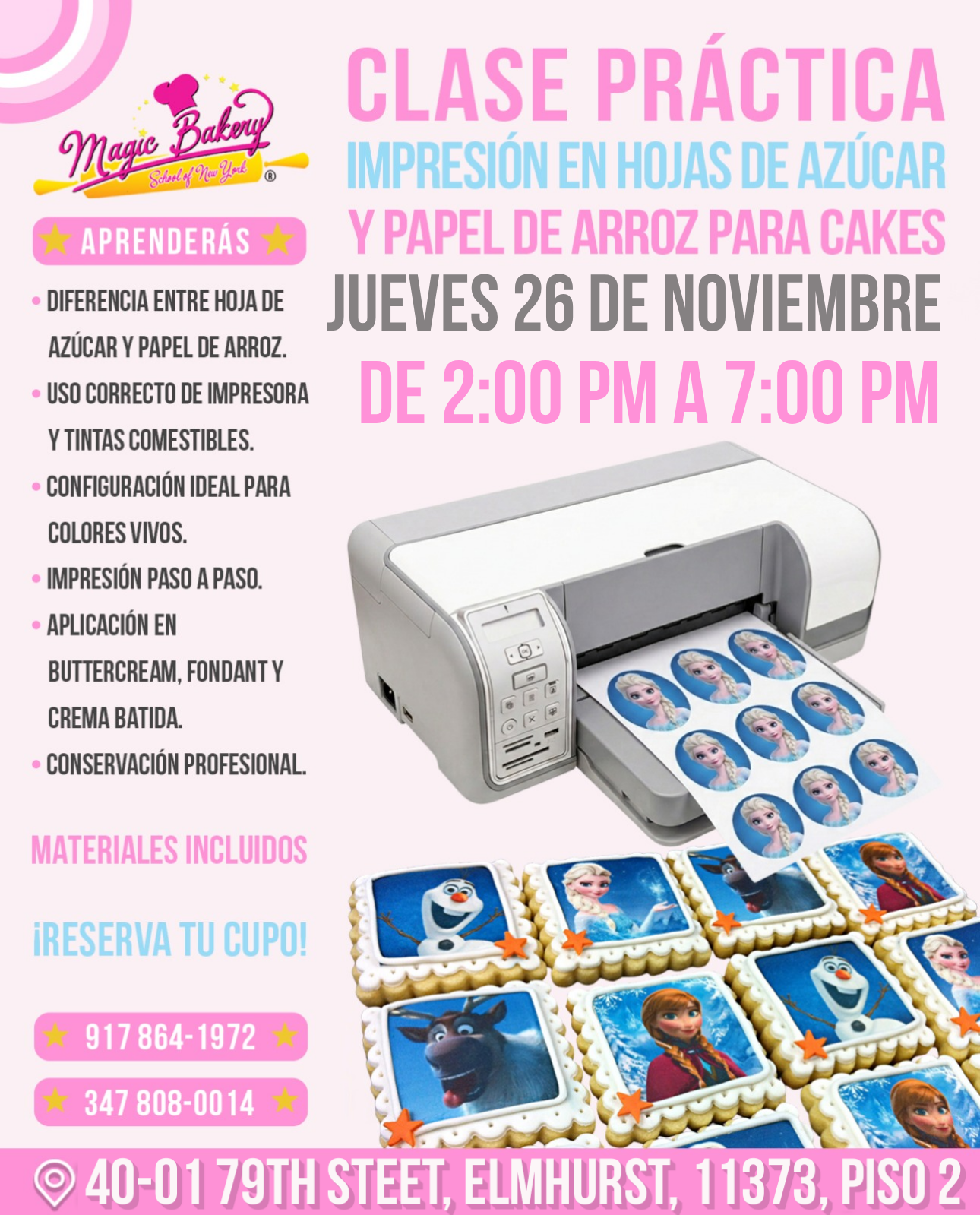 Clase de Impresión Comestible en New York Noviembre