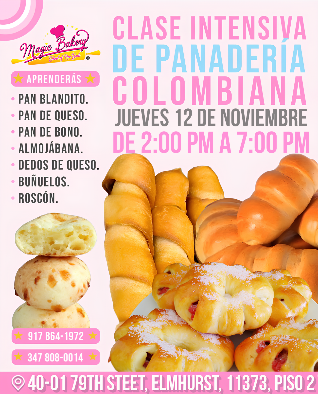 CLASE INTENSIVA DE PANADERÍA COLOMBIANA NOVIEMBRE